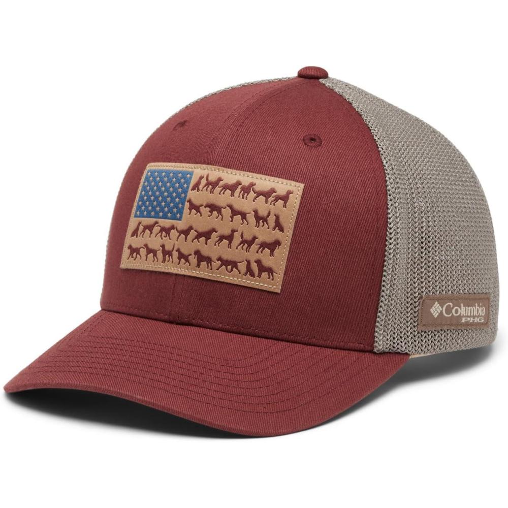 imageColumbia UnisexAdult PHG Game Flag Mesh Ball Cap Low CrownRed Rocks