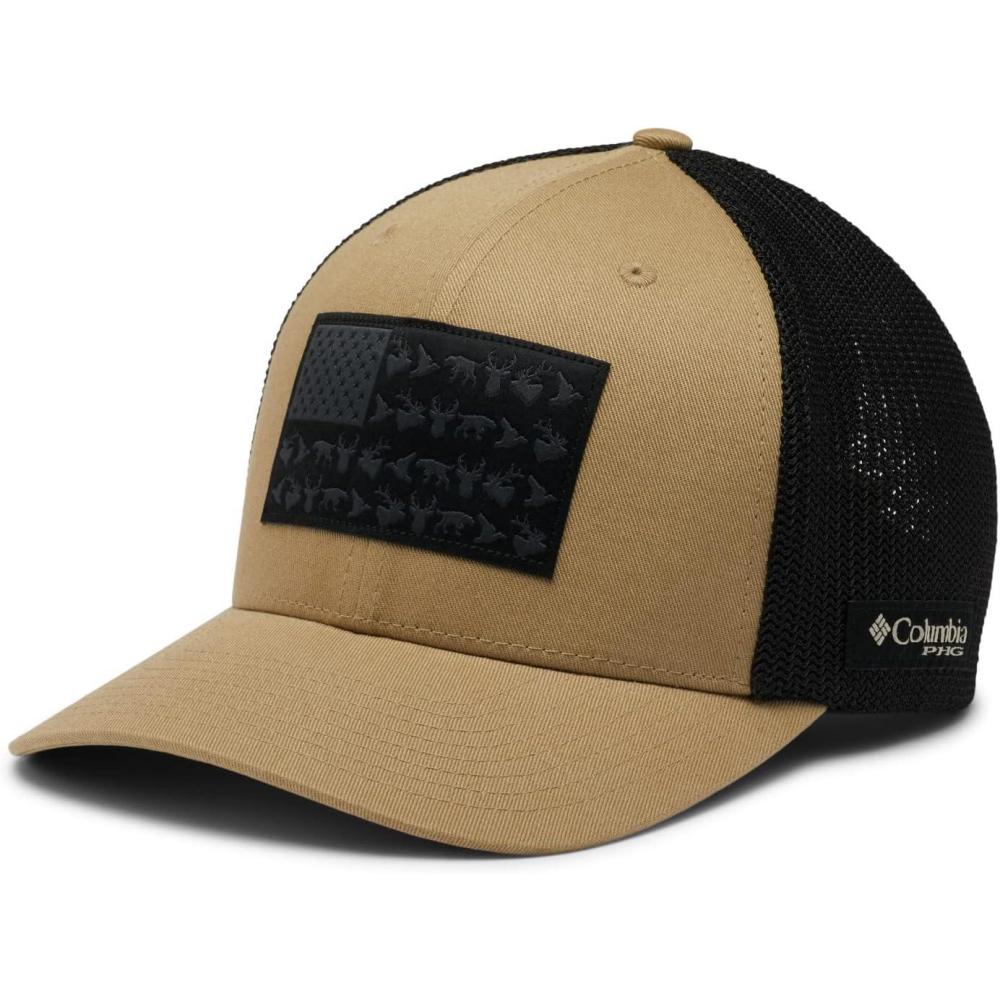 imageColumbia UnisexAdult PHG Game Flag Mesh Ball Cap Low CrownSaharaBlack