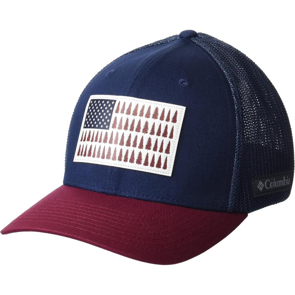 imageColumbia UnisexAdult Rugged Outdoor Mesh HatBaseball CapCollegiate NavyDark MountainTree Flag