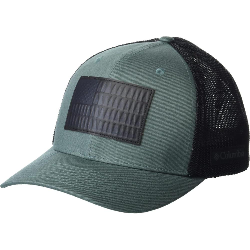 imageColumbia UnisexAdult Rugged Outdoor Mesh HatBaseball CapMetalBlackTree Flag Patch