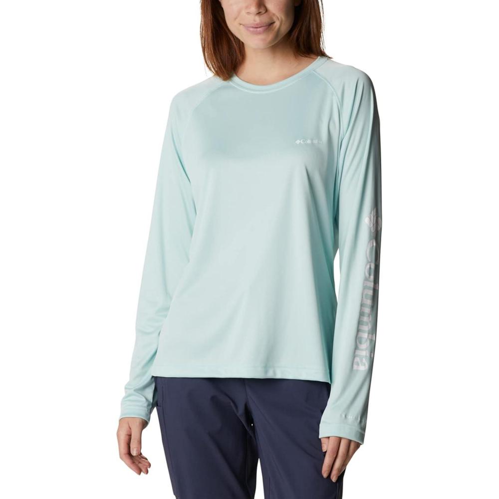imageColumbia Womens Fork Stream Long Sleeve ShirtIcy MornWhite Logo