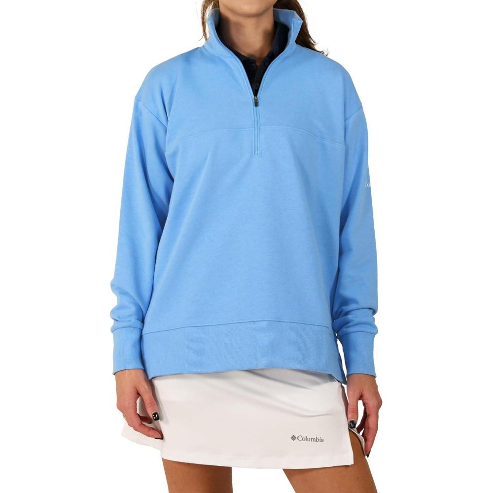 imageColumbia Womens Golf Birchwood Hills Pullover OMNI WICK Breathable Long SleeveAgate Blue