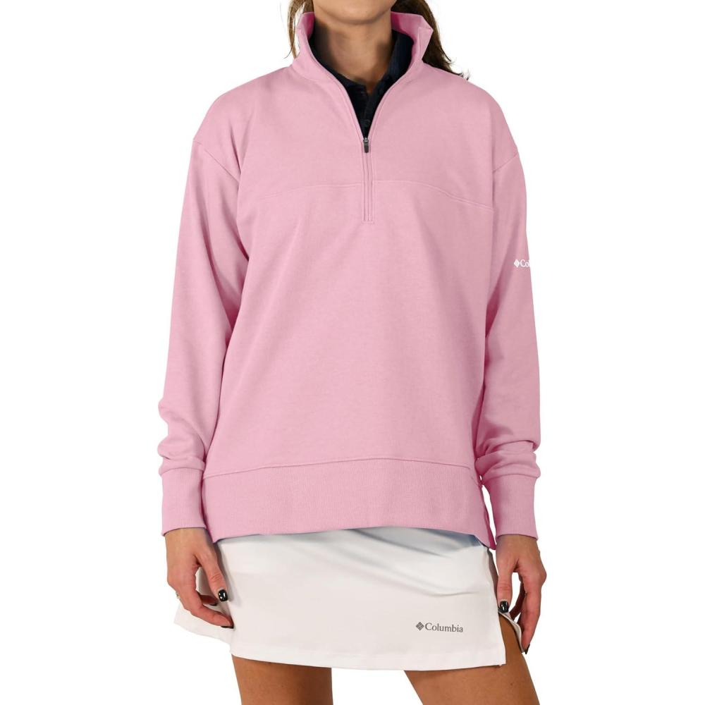 imageColumbia Womens Golf Birchwood Hills Pullover OMNI WICK Breathable Long SleeveCherry Blossom