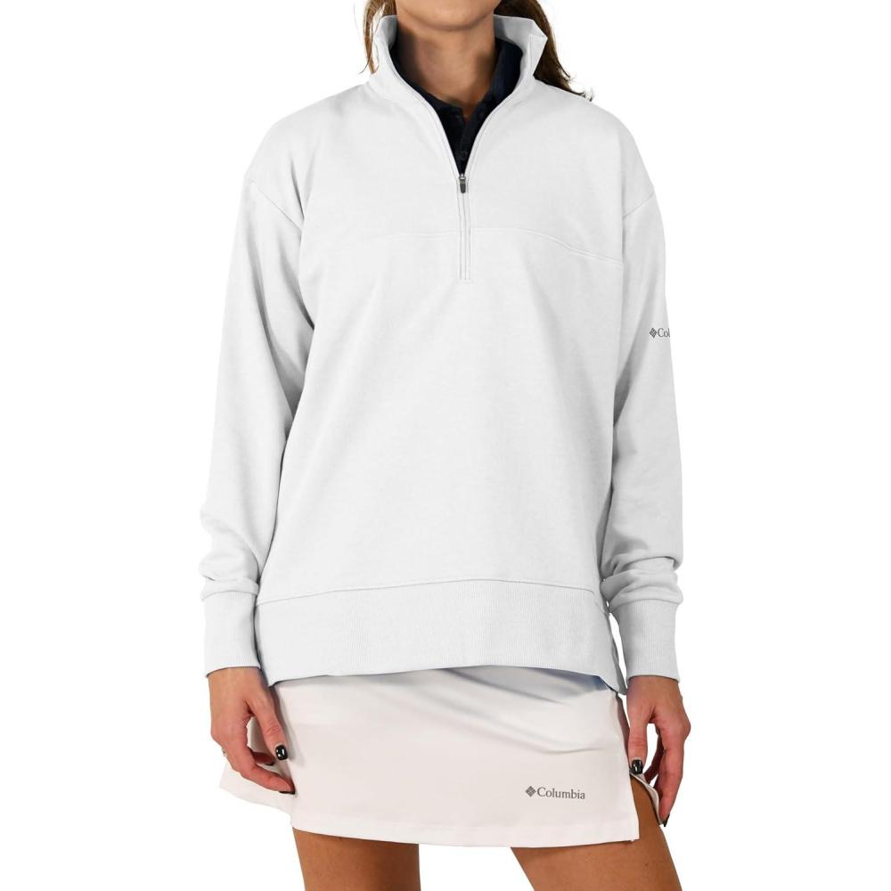 imageColumbia Womens Golf Birchwood Hills Pullover OMNI WICK Breathable Long SleeveWhite