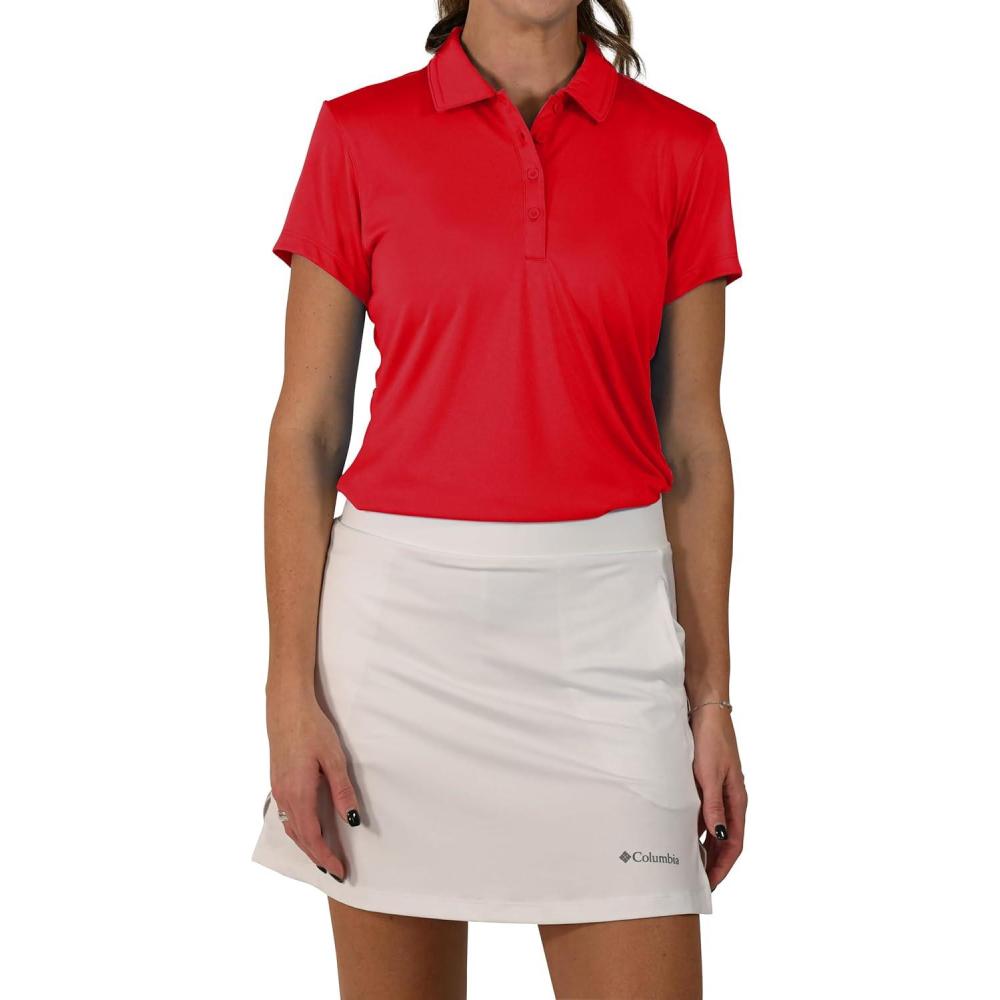 imageColumbia Womens Golf Birdie Polo Omni Wick Performance Breathable Short SleeveIntense Red