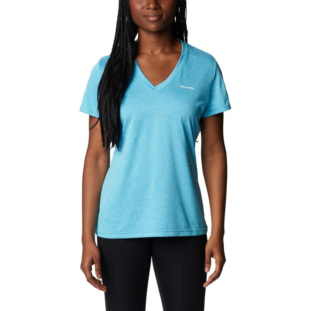 imageColumbia Womens Hike Short Sleeve V NeckHiking ShirtAtoll