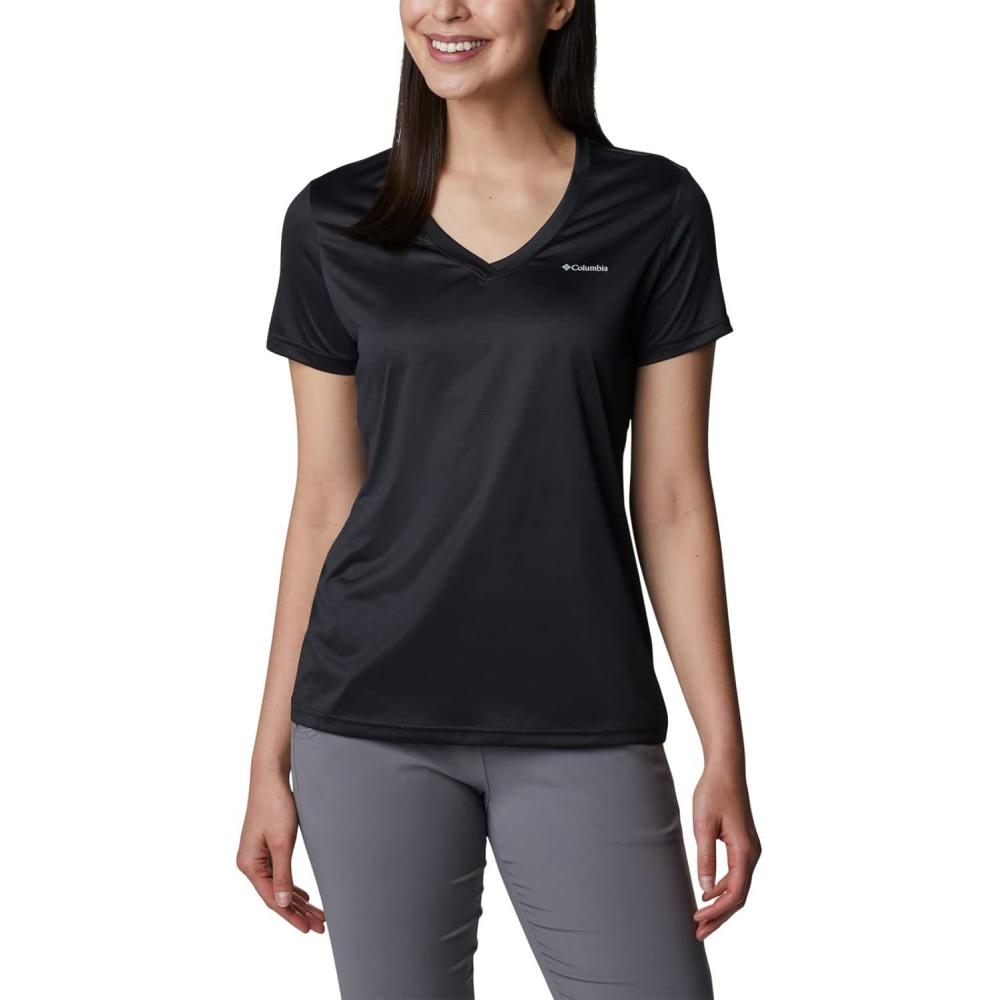 imageColumbia Womens Hike Short Sleeve V NeckHiking ShirtBlack
