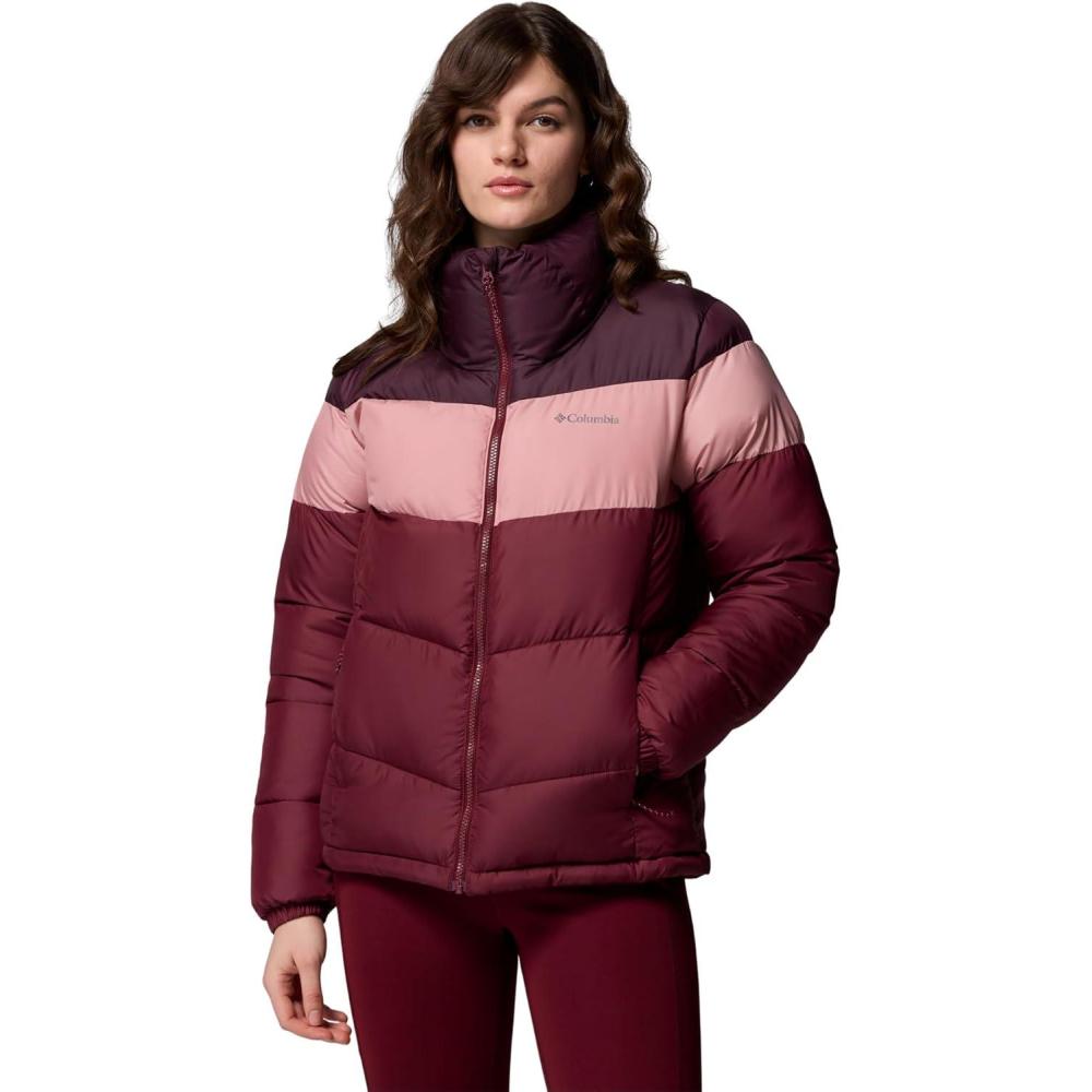 imageColumbia Womens Puffect II Colorblock JacketRich WineEraser PinkMoonvista
