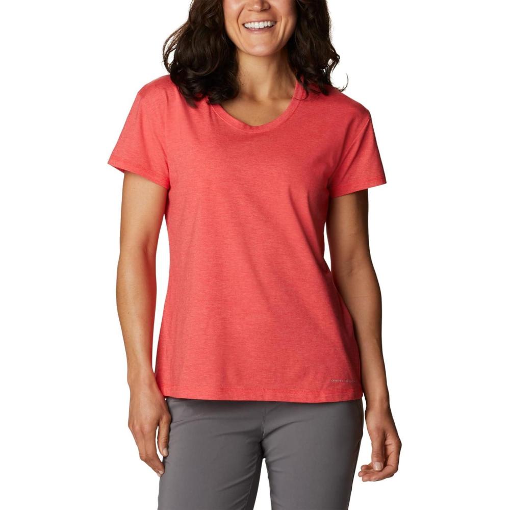 imageColumbia Womens Sun Trek Ss TeeRed Hibiscus Heather