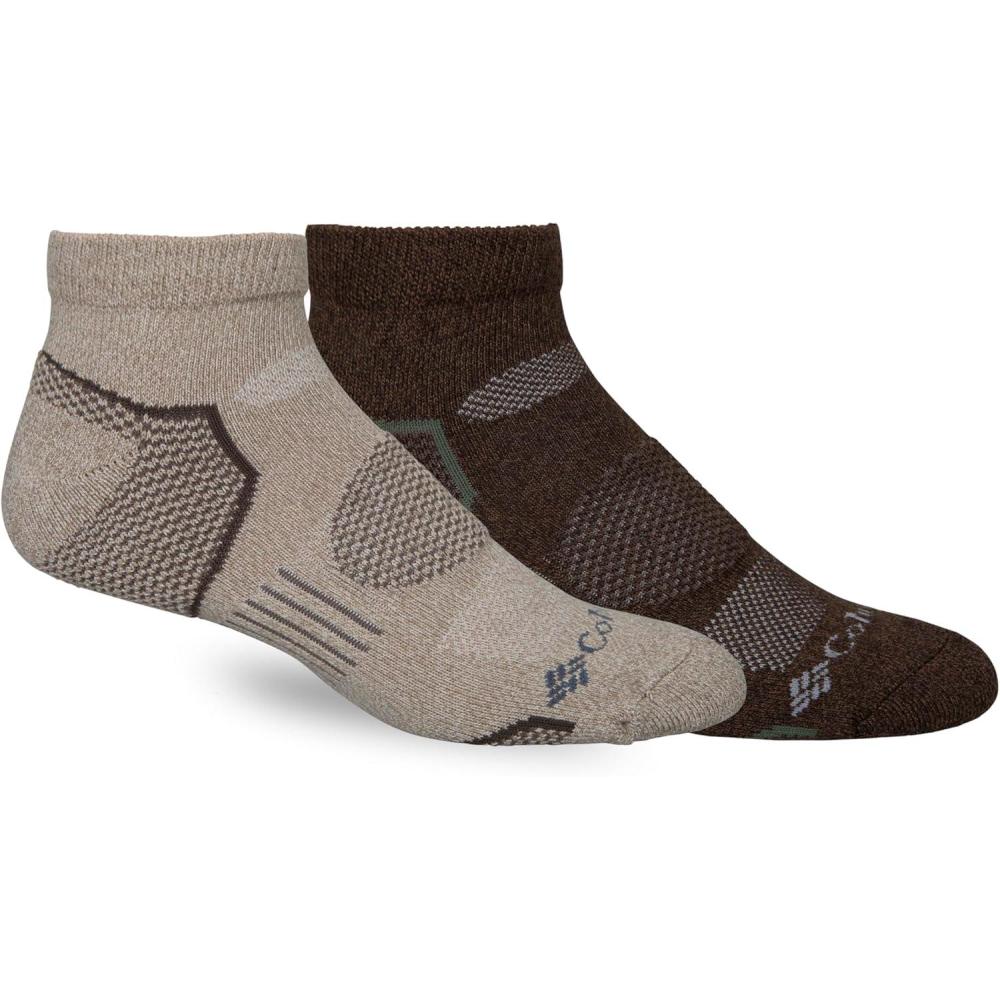 imageColumbia mens 2 Pack Balance Point Walking Low Cut SocksKhakibrown
