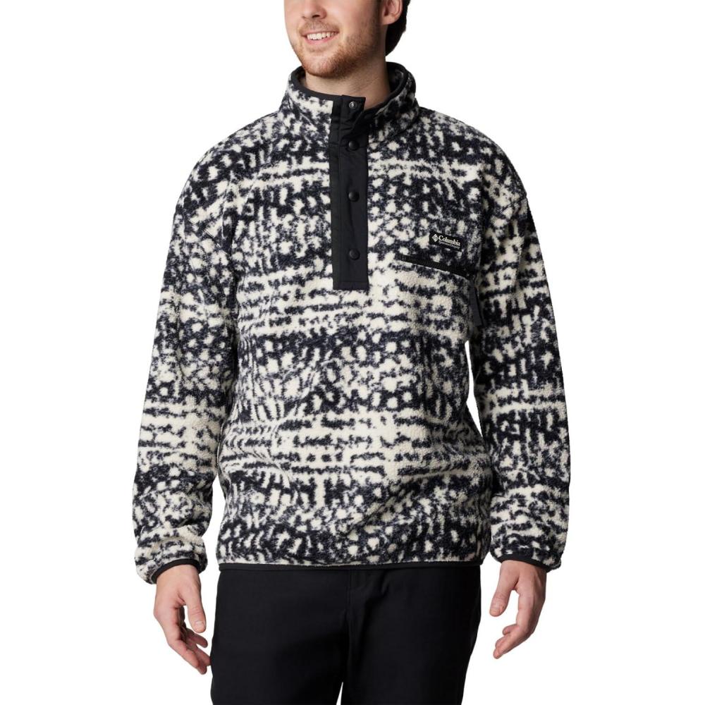 imageColumbia mens Helvetia Ii Printed Half Snap FleeceBlack Stippled Stripe