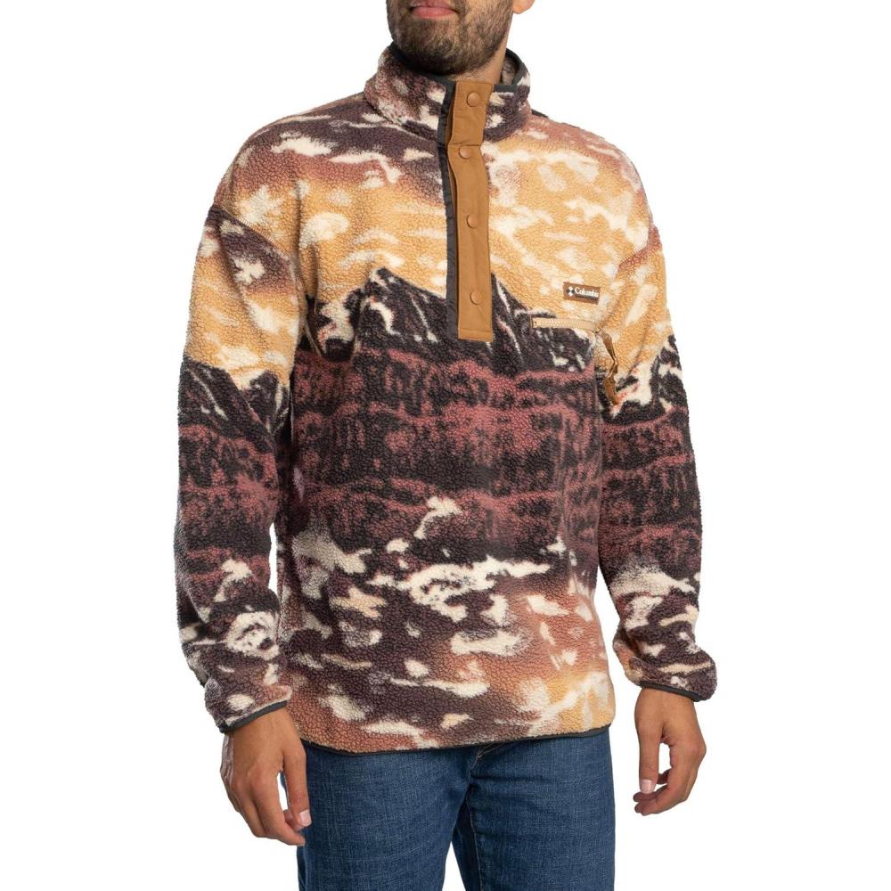 imageColumbia mens Helvetia Ii Printed Half Snap FleeceCamel Brown Sisters
