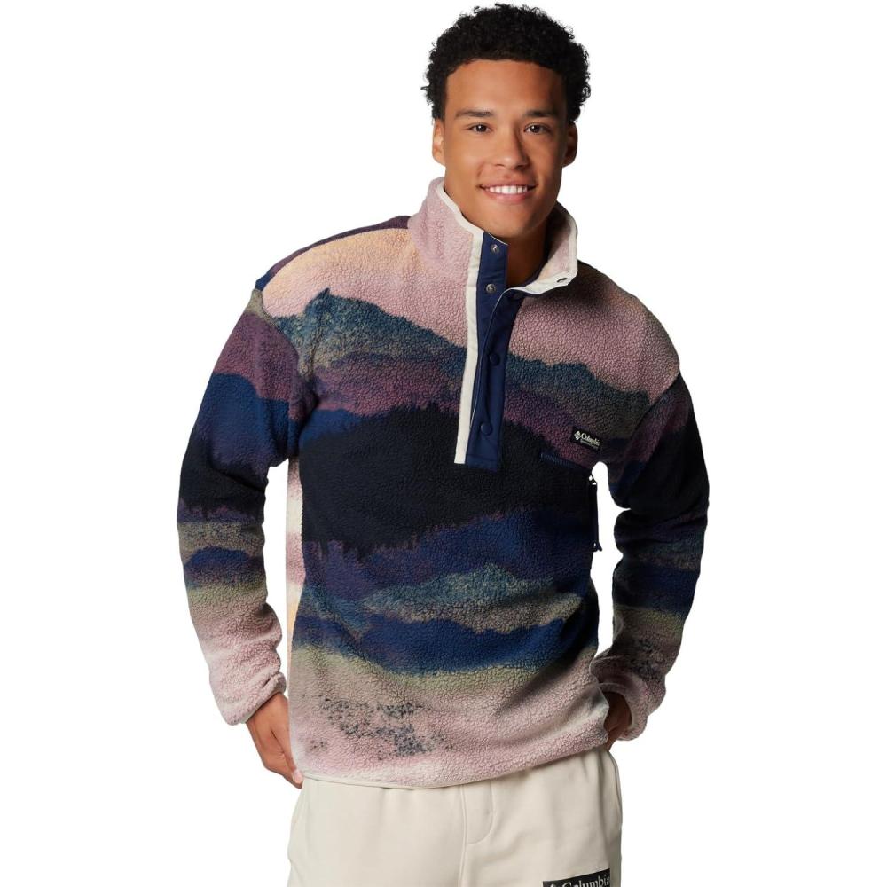 imageColumbia mens Helvetia Ii Printed Half Snap FleeceCollegiate Navy Dolomites