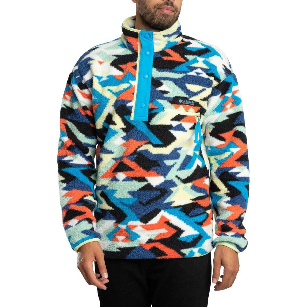 imageColumbia mens Helvetia Ii Printed Half Snap FleeceCompass Blue Reflections