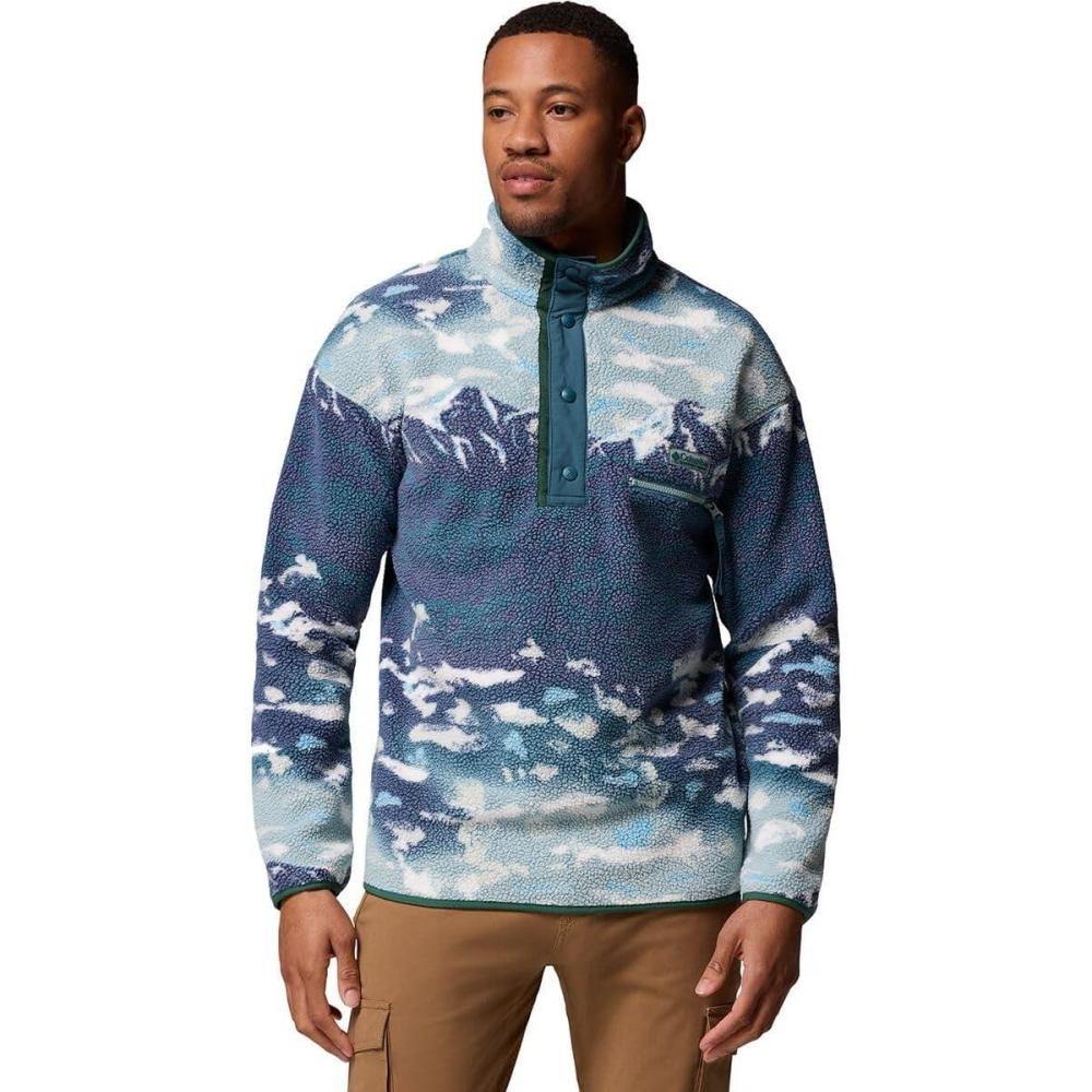 imageColumbia mens Helvetia Ii Printed Half Snap FleeceCrushed Blue Sisters