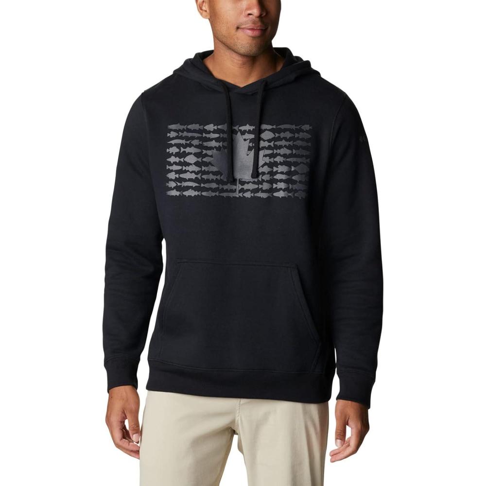 imageColumbia mens Pfg Fish Flag II HoodieBlackCity Grey Canada