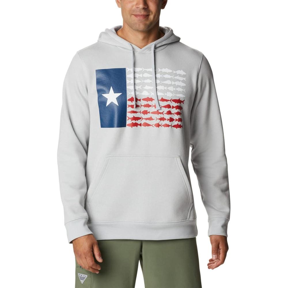 imageColumbia mens Pfg Fish Flag II HoodieCool GreyTexas