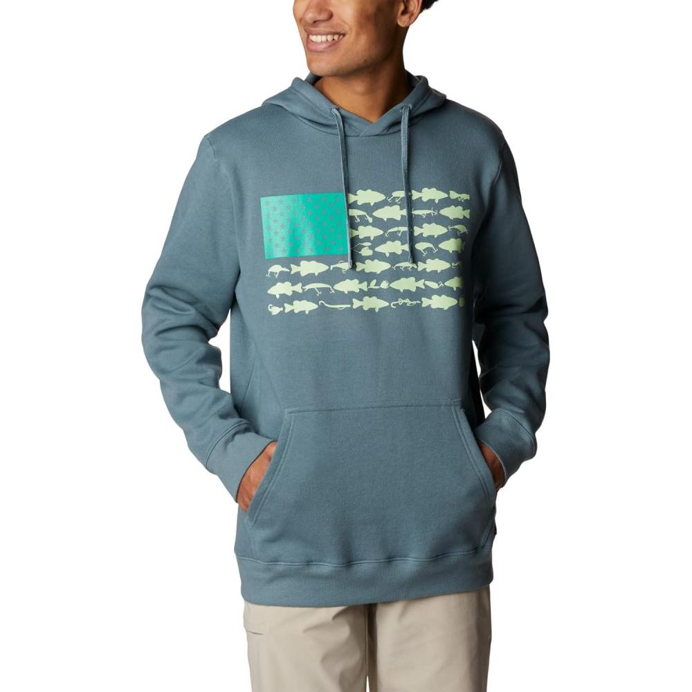 imageColumbia mens Pfg Fish Flag II HoodieMetalKey West Bass Lures