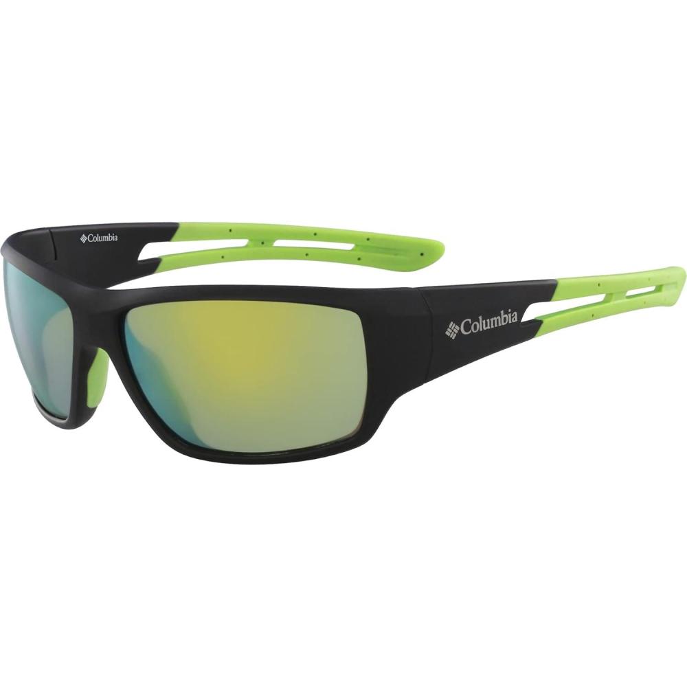 imageColumbia mens Utilizer Wrap SunglassesMatte Black WGreen Rubber Polarized