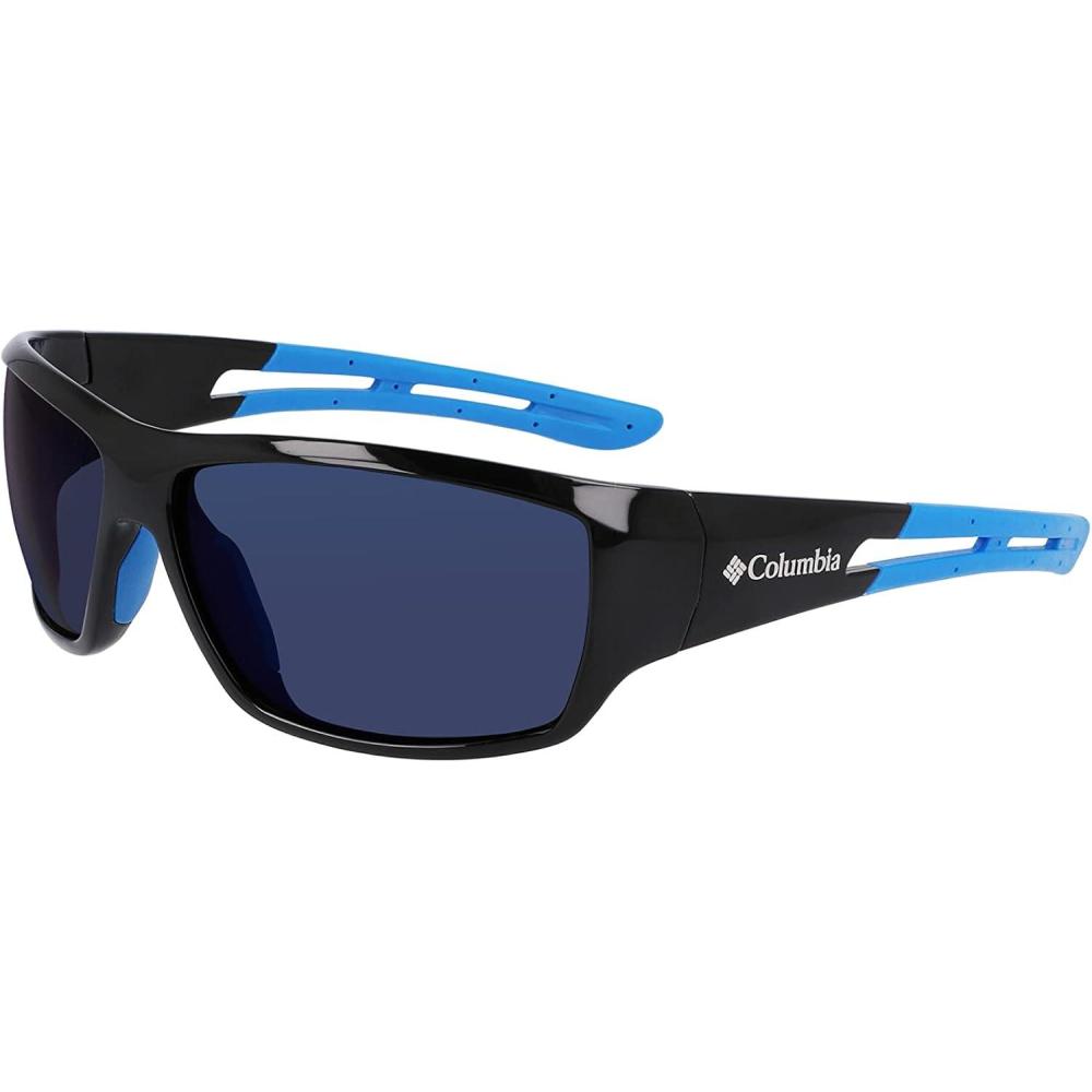 imageColumbia mens Utilizer Wrap SunglassesShiny Black BlueBlue Mirror