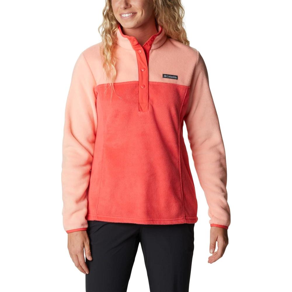 imageColumbia womens Benton Springs 12 Snap PulloverRed HibiscusCoral Reef