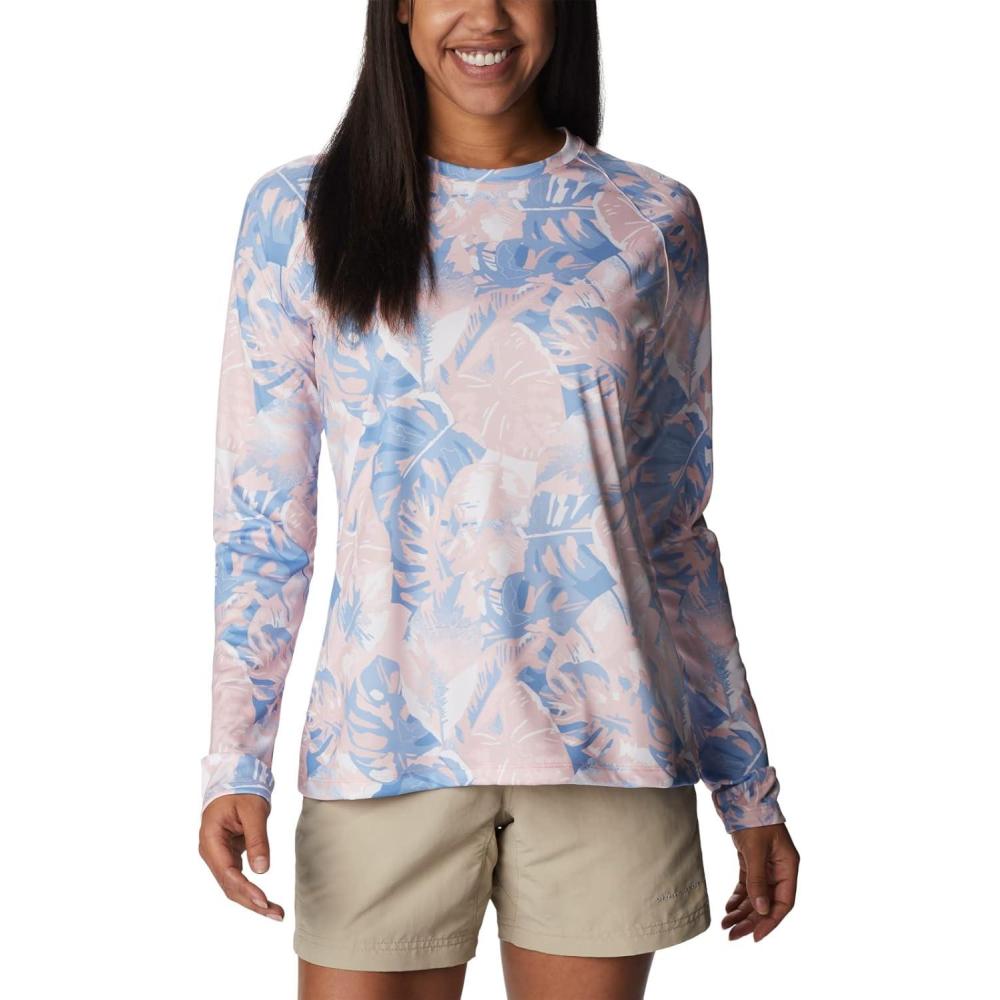 imageColumbia womens Super Tidal Tee Long SleeveSatin Pink Philo Palms