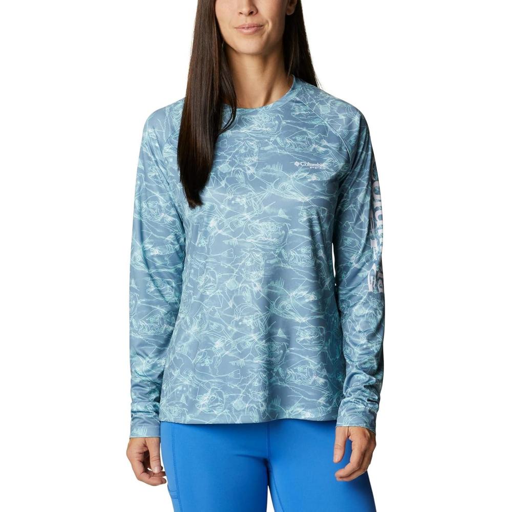 imageColumbia womens Super Tidal Tee Long SleeveStorm Contour Fish
