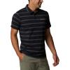 Columbia Mens Columbia Hike™ PoloHiking Shirt(Black/Shark Heather Stripe)