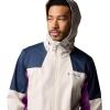 Columbia Men’s Inner Limits III Waterproof Rain Jacket(Dark Stone/Collegiate Navy/Razzle)