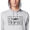Columbia Men’s PFG Seasonal Graphic Hoodie(Cool Grey/Line Time Marlin)