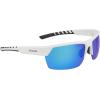 Columbia Men’s Peak Racer Rectangular Sunglasses(White/Blue Flash Polarized)