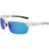 Columbia Men’s Peak Racer Rectangular Sunglasses(White/Blue Flash Polarized)