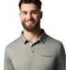 Columbia Mens Sage Peak Knit Polo(Stone Green Heather)