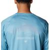 Columbia Mens Super Terminal Tackle PFG Super Fade Long Sleeve(Canyon Blue/Fish Hooks Super Fade)