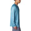 Columbia Mens Super Terminal Tackle PFG Super Fade Long Sleeve(Canyon Blue/Fish Hooks Super Fade)