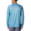Columbia Mens Super Terminal Tackle PFG Super Fade Long Sleeve(Canyon Blue/Fish Hooks Super Fade)