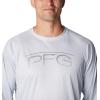 Columbia Mens Super Terminal Tackle PFG Super Fade Long Sleeve(Cirrus Grey Techcamo/Bathymetric Super Fade)