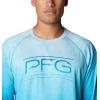 Columbia Mens Super Terminal Tackle PFG Super Fade Long Sleeve(Ocean Blue Techcamo/Bathymetric Super Fade)