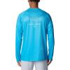 Columbia Mens Super Terminal Tackle PFG Super Fade Long Sleeve(Ocean Blue/Fish Hooks Super Fade)