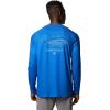 Columbia Mens Super Terminal Tackle PFG Super Fade Long Sleeve(Vivid Blue/Fish Hooks Super Fade Tuna)