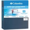 Columbia Omni Freeze Super Soft Breathable, Moisture-Wicking, Cooling Sateen Flat Sheet, Fitted Sheet, and Pillow Case Set, Luxury 4 Piece White Queen Bedsheets Set(Nocturnal)