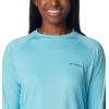 Columbia Womens Fork Stream Long Sleeve Shirt(Aquamarine/Eve Logo)