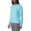 Columbia Womens Fork Stream Long Sleeve Shirt(Aquamarine/Eve Logo)