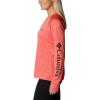 Columbia Womens Fork Stream Long Sleeve Shirt(Blush Pink/White Logo)