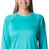 Columbia Womens Fork Stream Long Sleeve Shirt(Bright Aqua/Nocturnal Graphic)