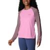 Columbia Womens Fork Stream Long Sleeve Shirt(Cosmos/Fig/Cosmos Logo)
