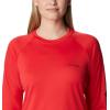 Columbia Womens Fork Stream Long Sleeve Shirt(Red Lily/Nocturnal Logo)