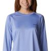 Columbia Womens Fork Stream Long Sleeve Shirt(Serenity/Dark Nocturnal Logo)