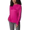 Columbia Womens Fork Stream Long Sleeve Shirt(Wild Fuchsia/Nocturnal Logo)