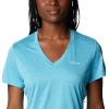 Columbia Womens Hike Short Sleeve V NeckHiking Shirt(Atoll)